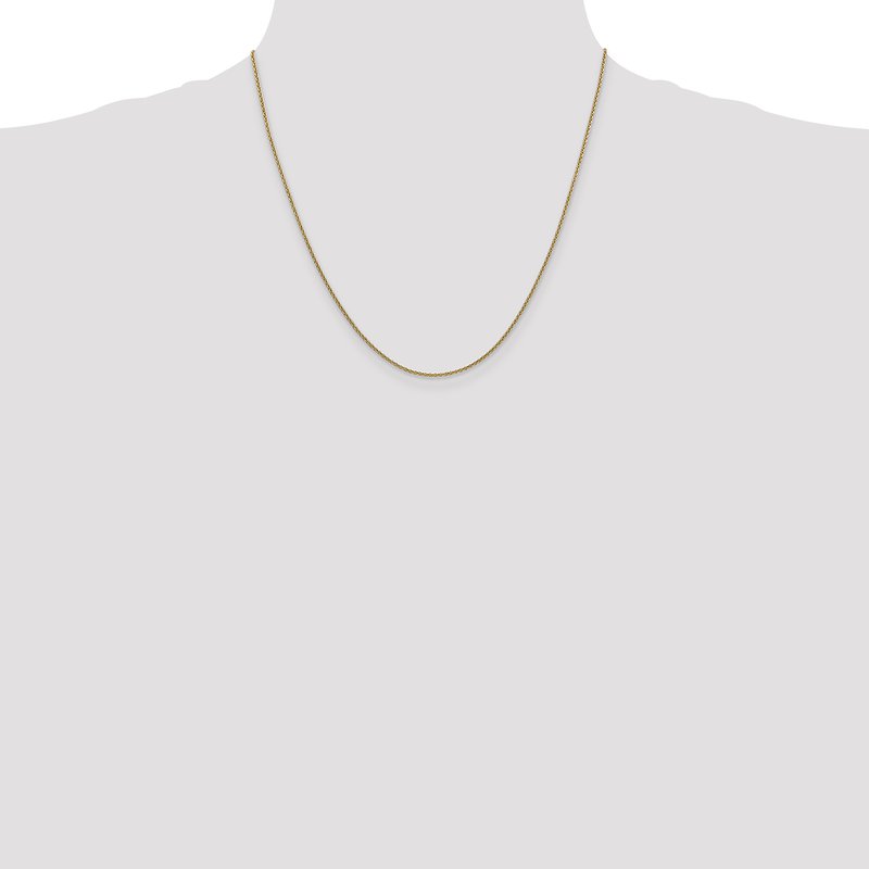 14K 10 inch 1.4mm Round Open Link Cable with Lobster Clasp Anklet