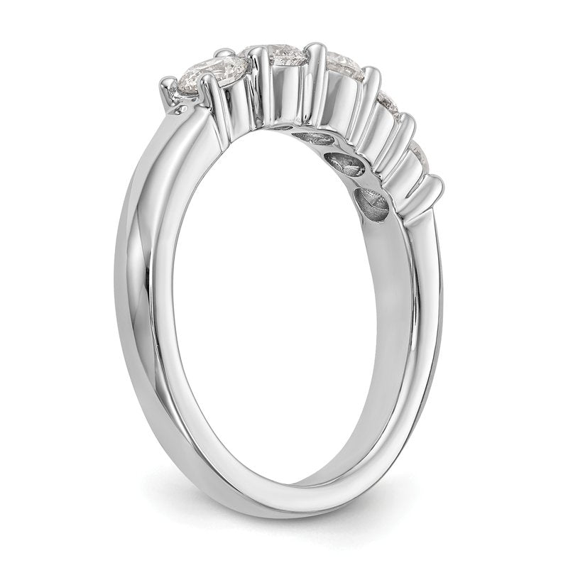 14K White Gold 7/8 carat Lab Grown Diamond VS/SI  D E F  5 Stone Band
