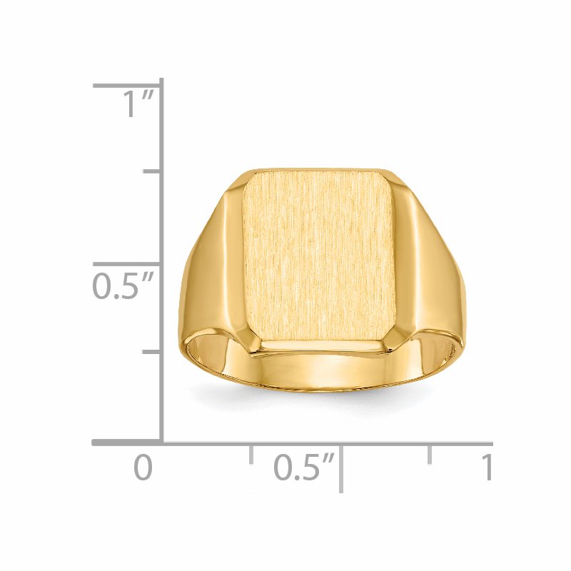 14k 12.5x15.0mm Closed Back Mens Signet Ring