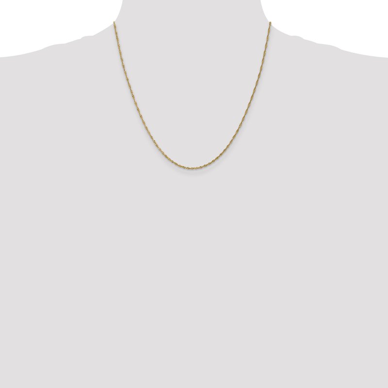 14K 10 inch 1.40mm Singapore with Spring Ring Clasp Anklet