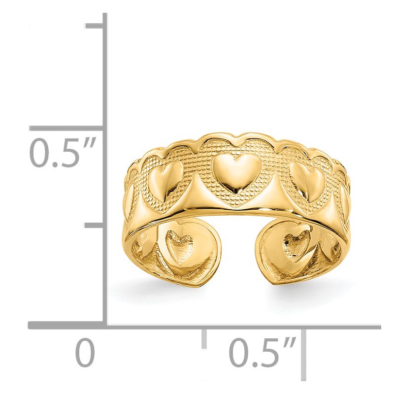 14k Heart Toe Ring
