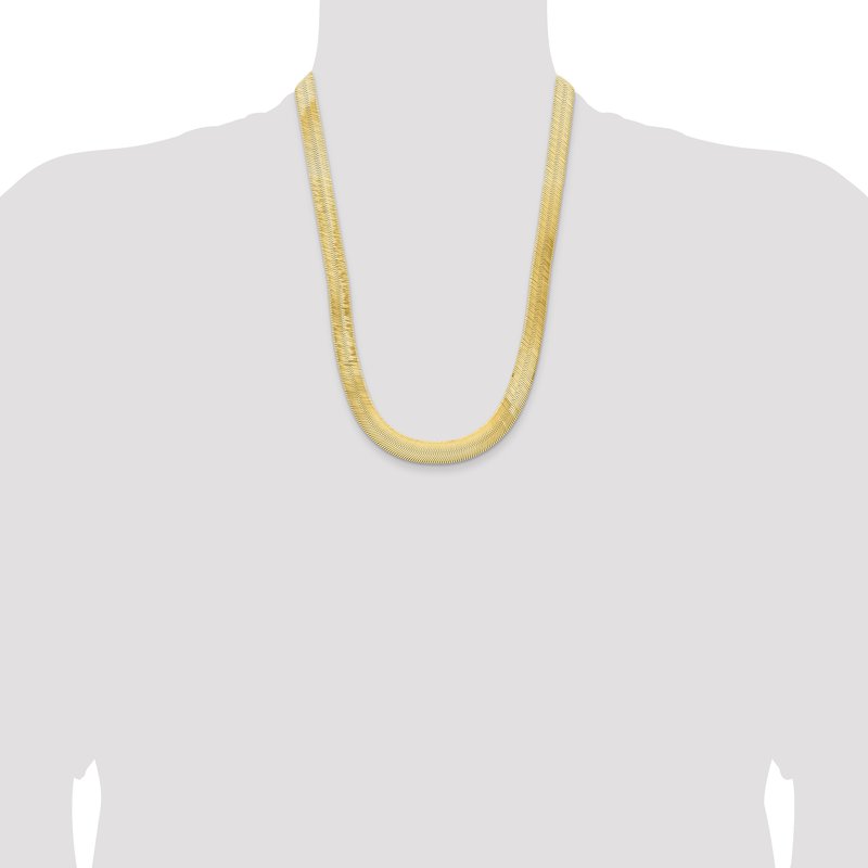 14K 18 inch 10mm Silky Herringbone with Lobster Clasp Chain