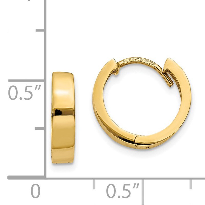 14k Round Hinged Hoop Earrings