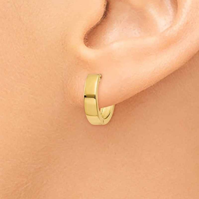 14k Round Hinged Hoop Earrings