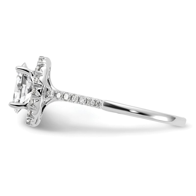 14K White Gold 1/3 carat Lab Grown Diamond VS+ F+ Semi-Mount Oval Halo Engagement Ring