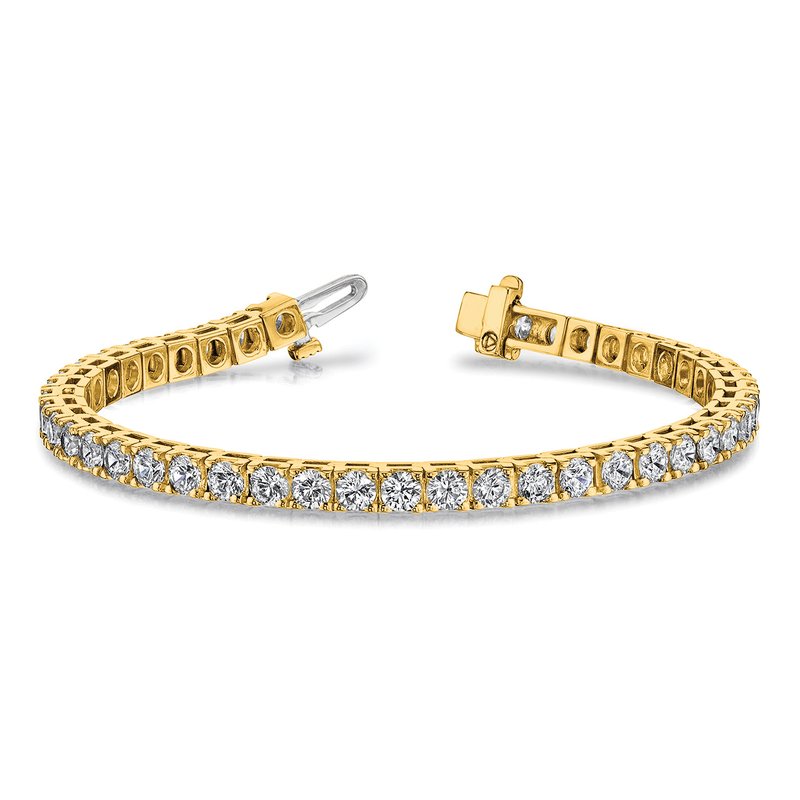 14k Complete 12.5 carat Round AA Diamond 4-prong 7 inch Tennis Bracelet