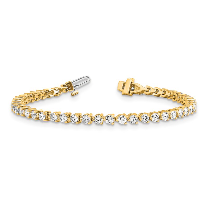14K Yellow Gold 4 3/4 carat Lab Grown Diamond VS+ F+ Complete Tennis Bracelet
