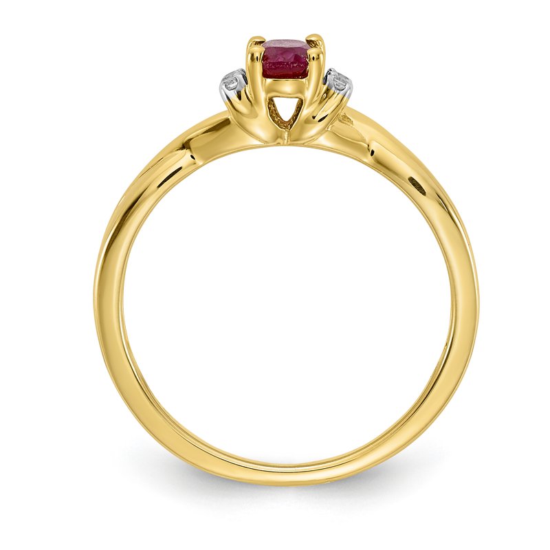 14k Diamond and Oval Emerald Ring