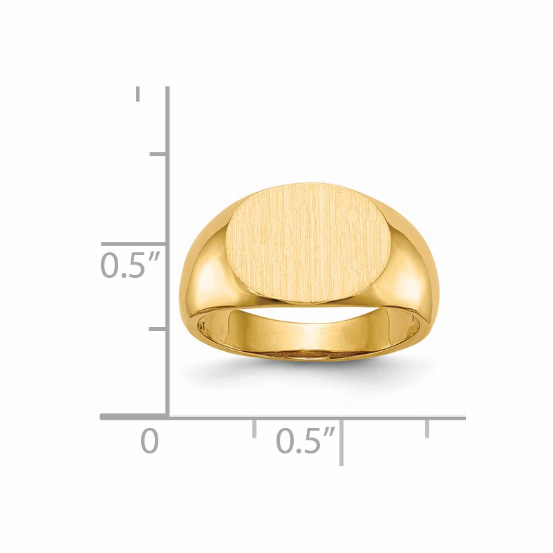 14k 12.5x9.5mm Open Back Signet Ring