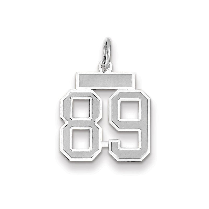 14kw Small Satin Number 89 Charm