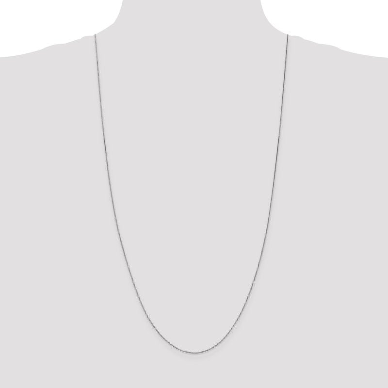 14K White Gold .7mm Box with Lobster Clasp Chain