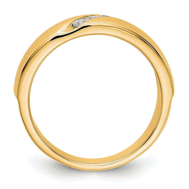 14K White Gold Men's 1/5 carat Lab Grown Diamond VS+ F+ Complete Band