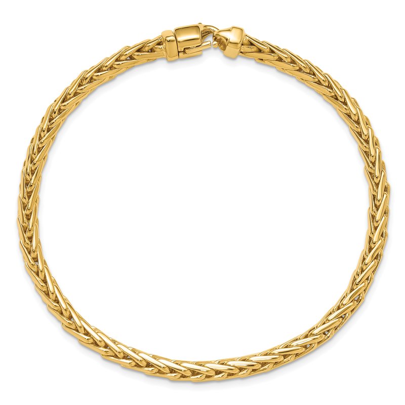 14K 20 inch 4.4mm Hand Polished Flat-Edged Woven Link with Lobster Clasp Chain