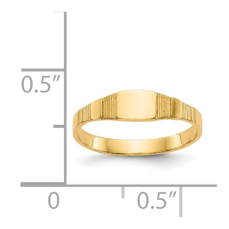 14K Polished Square Baby Signet Ring
