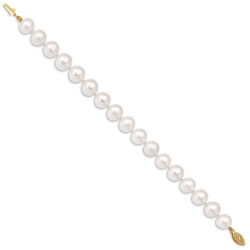 14k 10-11mm White Near-Round Freshwater Cultured Pearl 16 inch Necklace