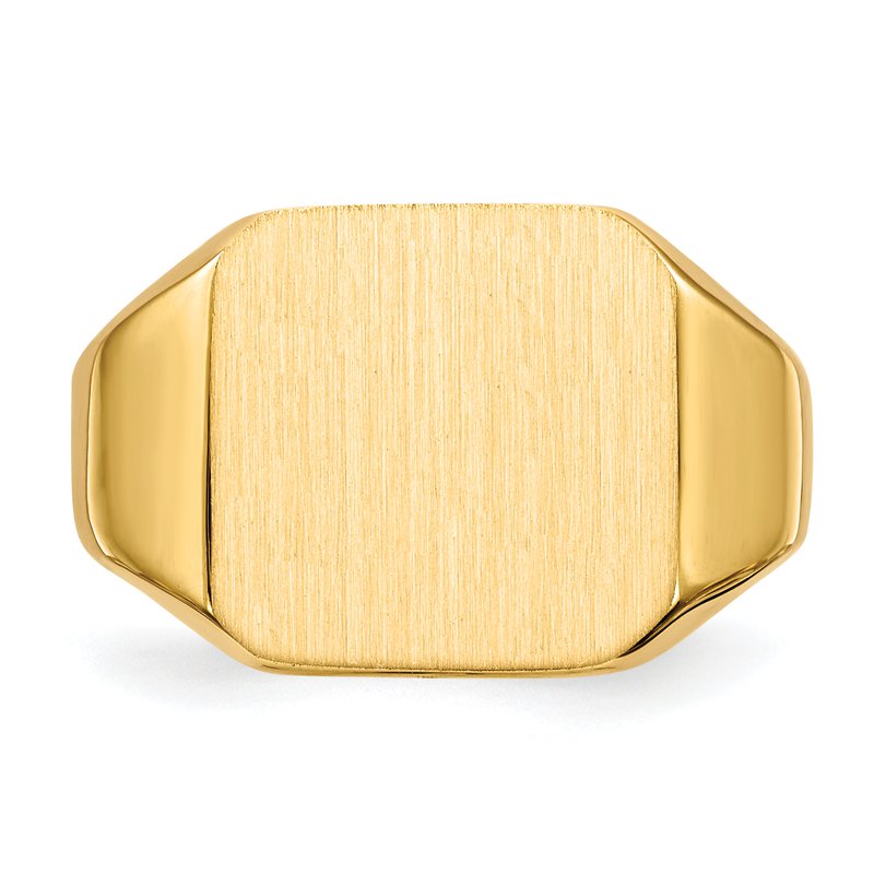 14k 13.0mm x14.0mm Closed Back Mens Signet Ring