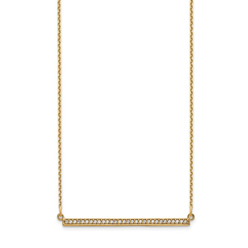 14k Polished 1/8 carat Diamond Bar 18 inch Necklace