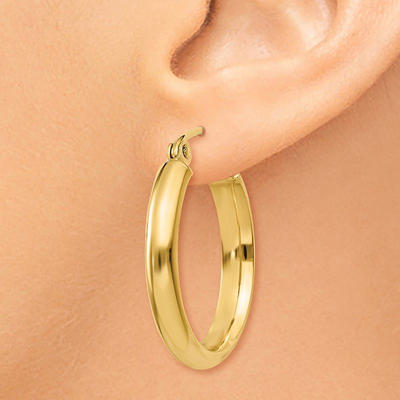 14k Round Tube Hoop Earrings
