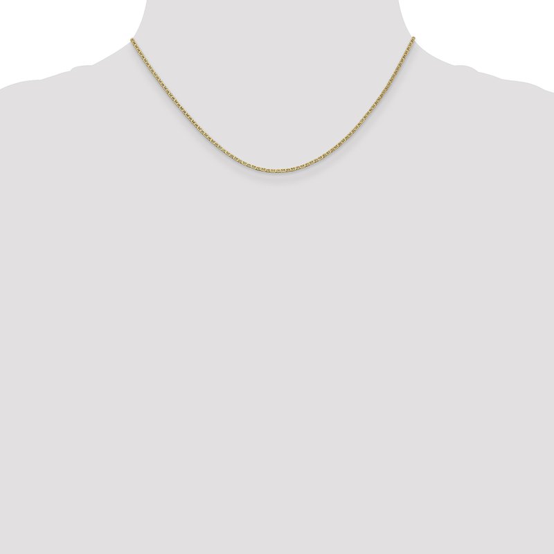 14K 10 inch 1.5mm Lightweight Flat Anchor Link with Lobster Clasp Chain Anklet