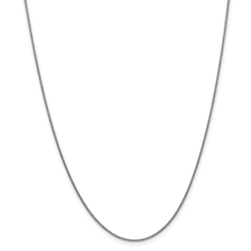 14K White Gold 10 inch 1.4mm Round Open Link Cable with Lobster Clasp Anklet