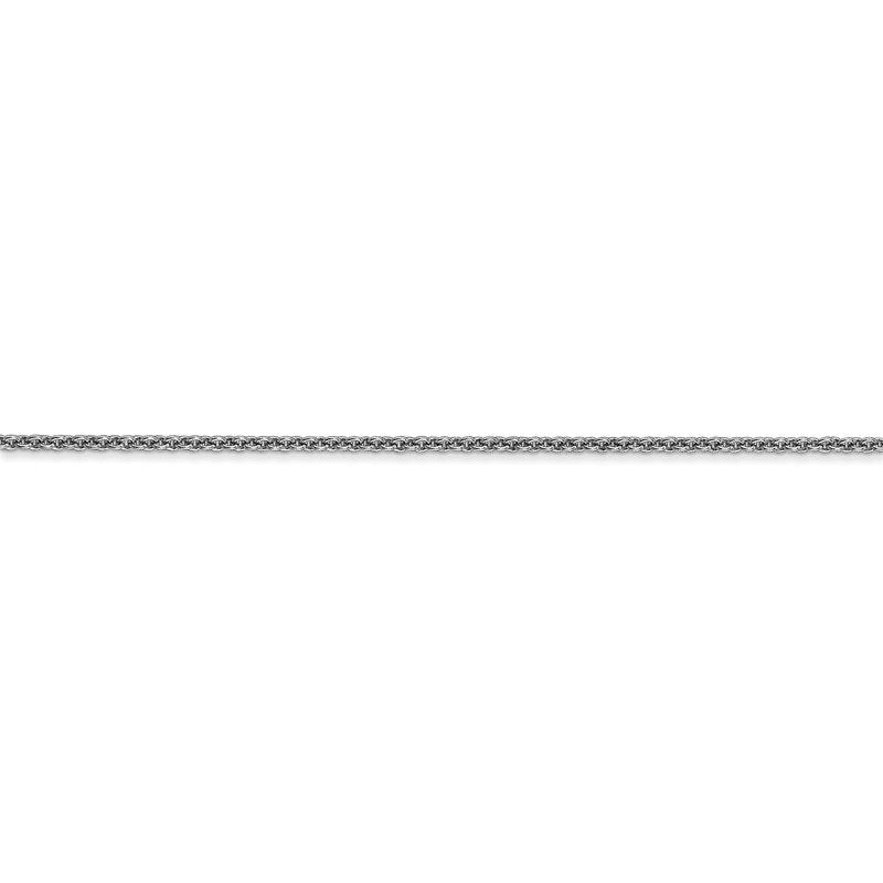 14K White Gold 10 inch 1.4mm Round Open Link Cable with Lobster Clasp Anklet
