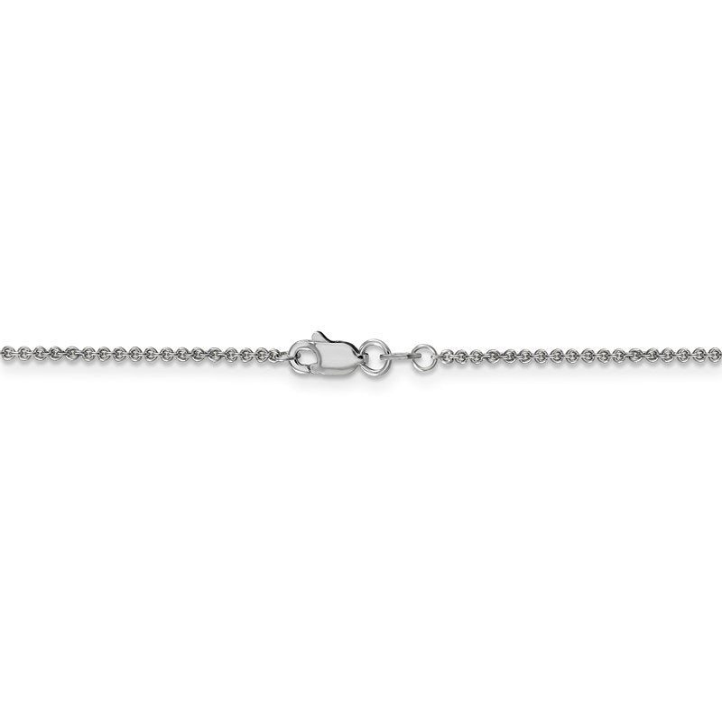 14K White Gold 10 inch 1.4mm Round Open Link Cable with Lobster Clasp Anklet