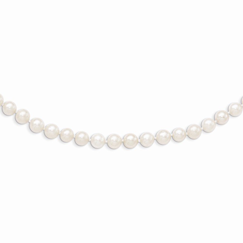 14k 5-6mm White Semi-Round Freshwater Cultured Pearl 12 inch Necklace