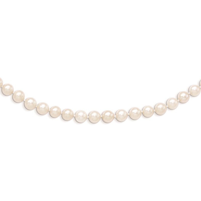 14k 5-6mm White Semi-Round Freshwater Cultured Pearl 12 inch Necklace