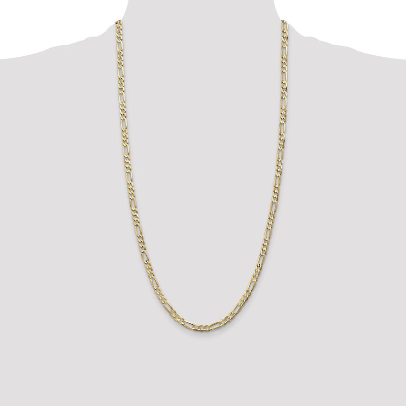 14K 26 inch 4.5mm Concave Open Figaro with Lobster Clasp Chain