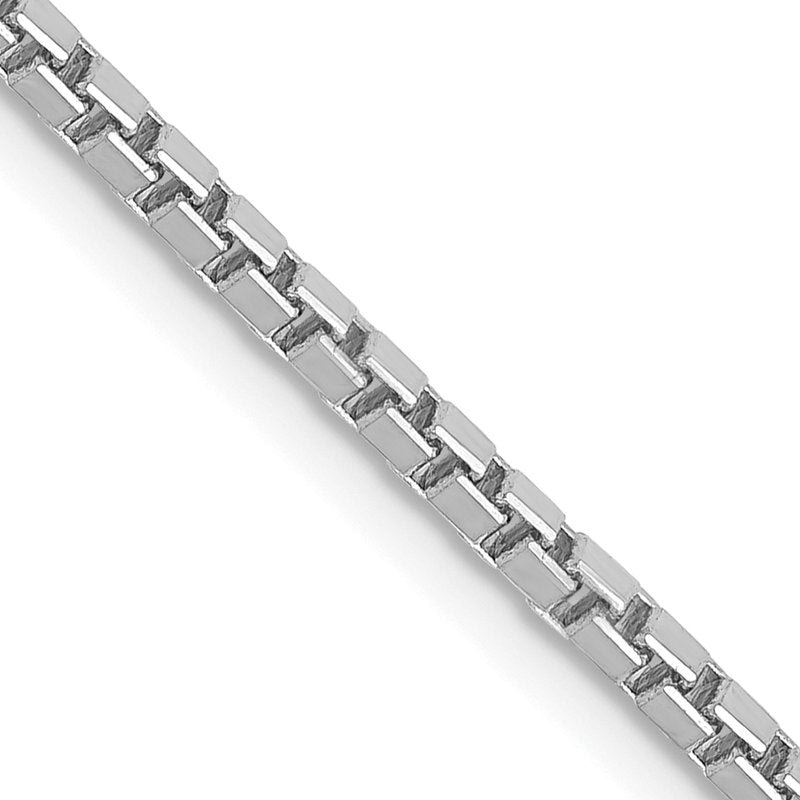 14K White Gold 26 inch 1.9mm Box with Lobster Clasp Chain