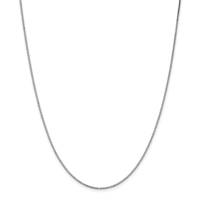 14K White Gold 14 inch 1.1mm Box with Lobster Clasp Chain