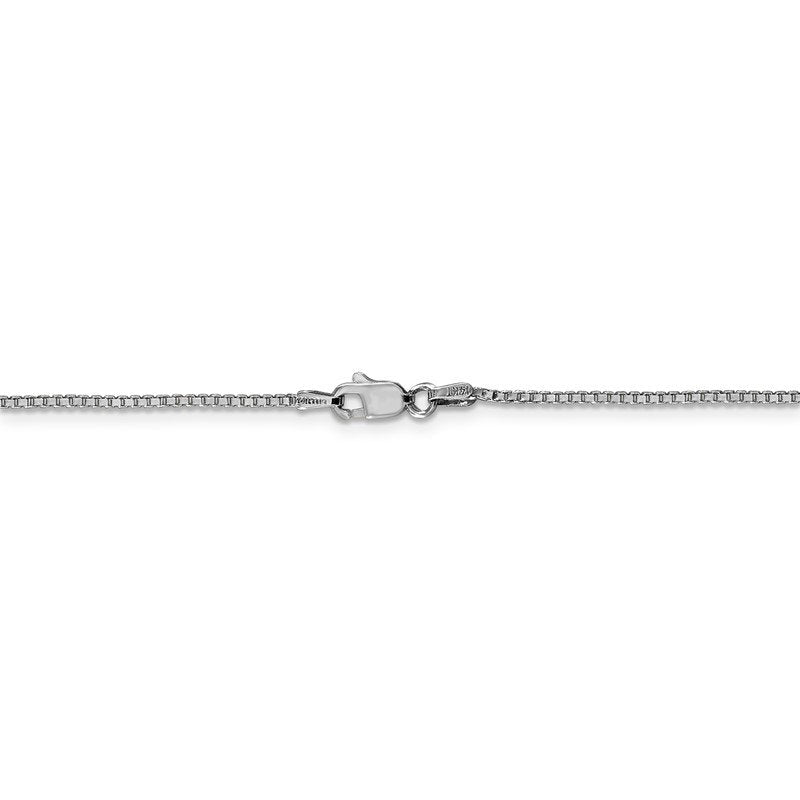 14K White Gold 14 inch 1.1mm Box with Lobster Clasp Chain