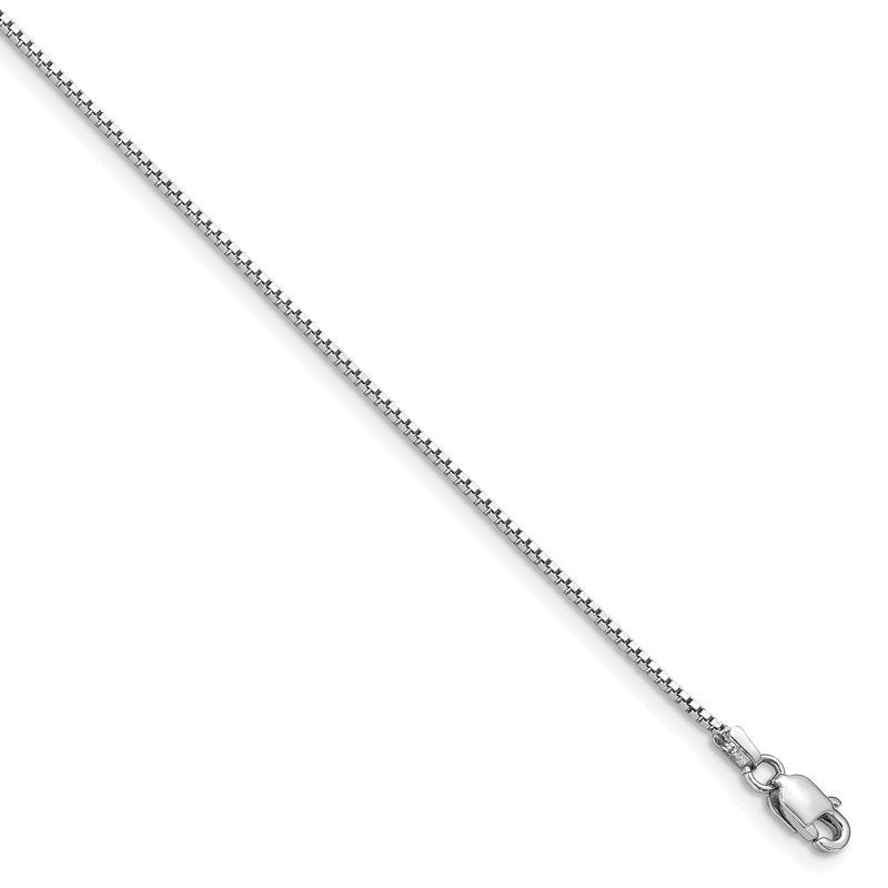 14K White Gold 26 inch .95mm Box with Lobster Clasp Chain