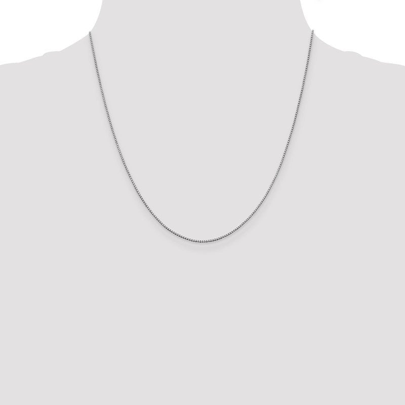 14K White Gold 26 inch .95mm Box with Lobster Clasp Chain