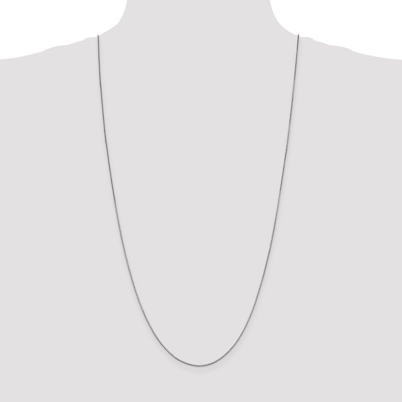 14K White Gold 26 inch .95mm Box with Lobster Clasp Chain