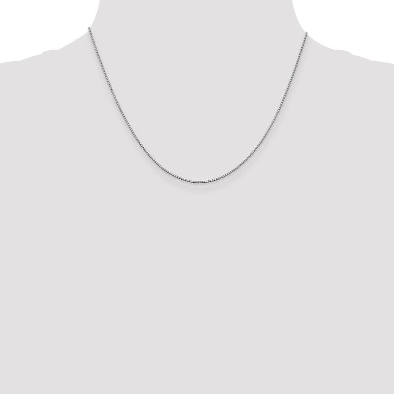 14K White Gold 26 inch .95mm Box with Lobster Clasp Chain