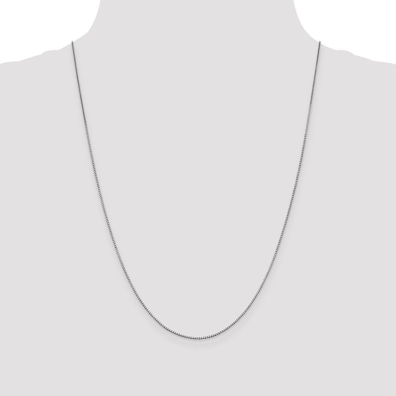 14K White Gold 26 inch .95mm Box with Lobster Clasp Chain