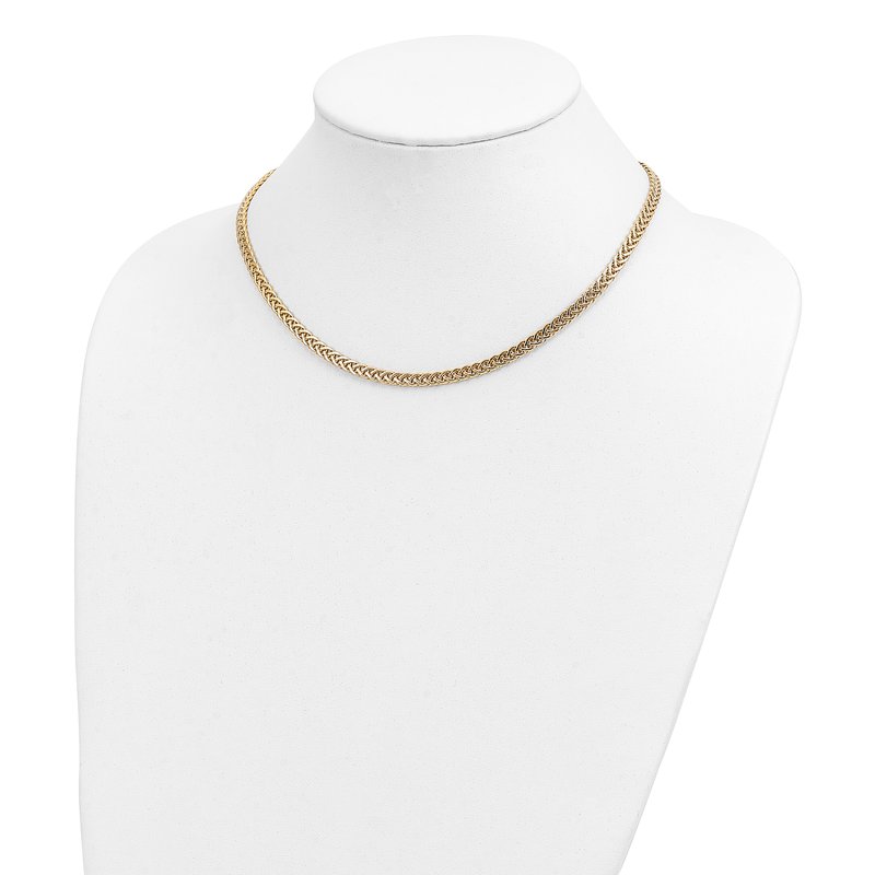 14k Polished 4.3mm Fancy Braided Link 17 inch Necklace