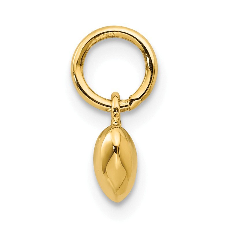 14K Polished 3-D Puffed Heart Charm