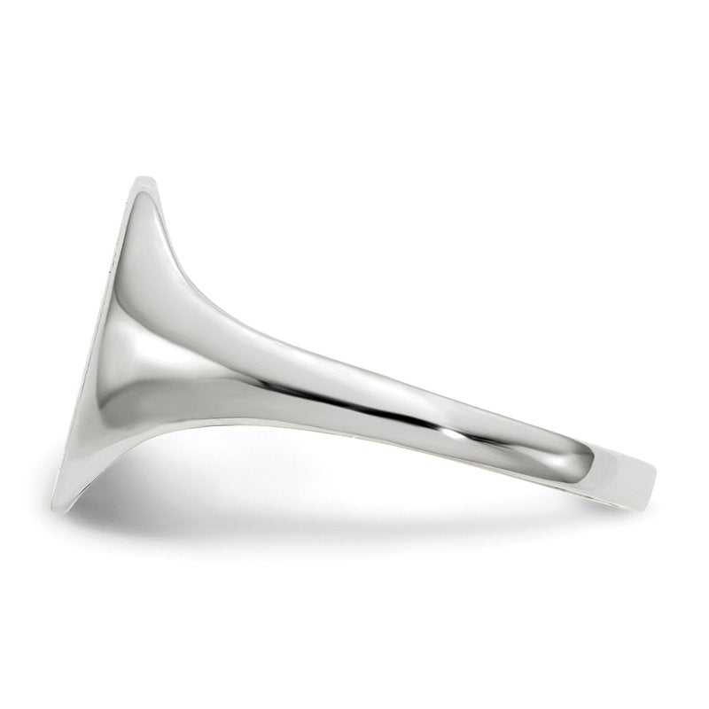 14k White Gold 9.0x10.0mm Open Back Signet Ring
