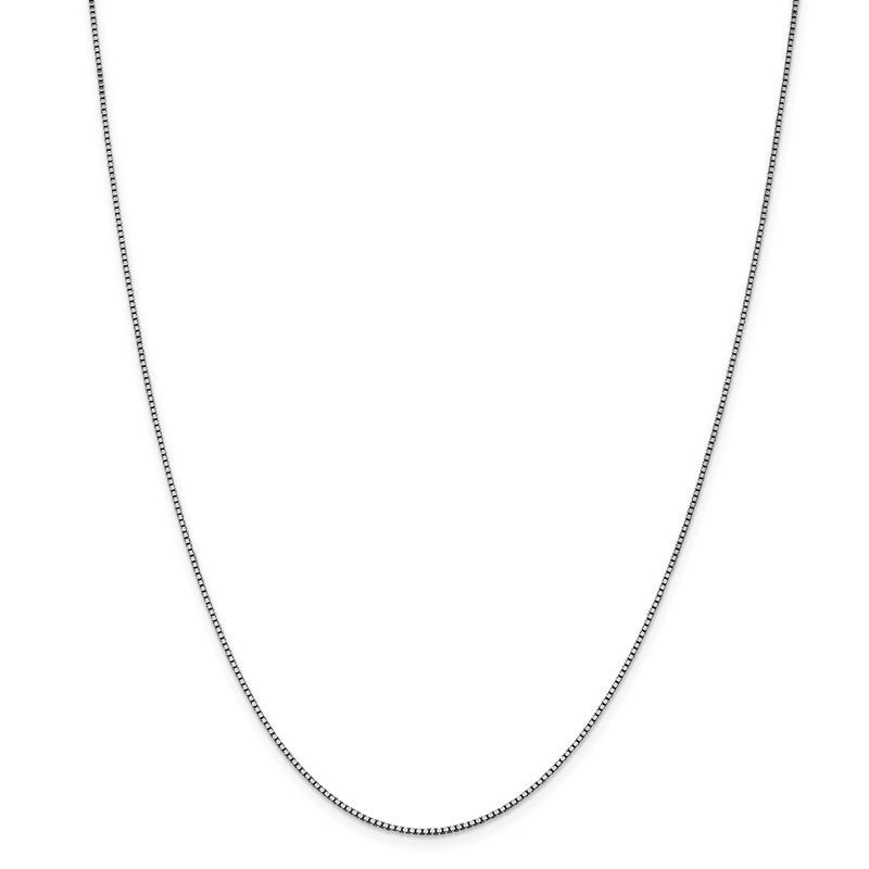 14K White Gold 26 inch 1.05mm Box with Lobster Clasp Chain