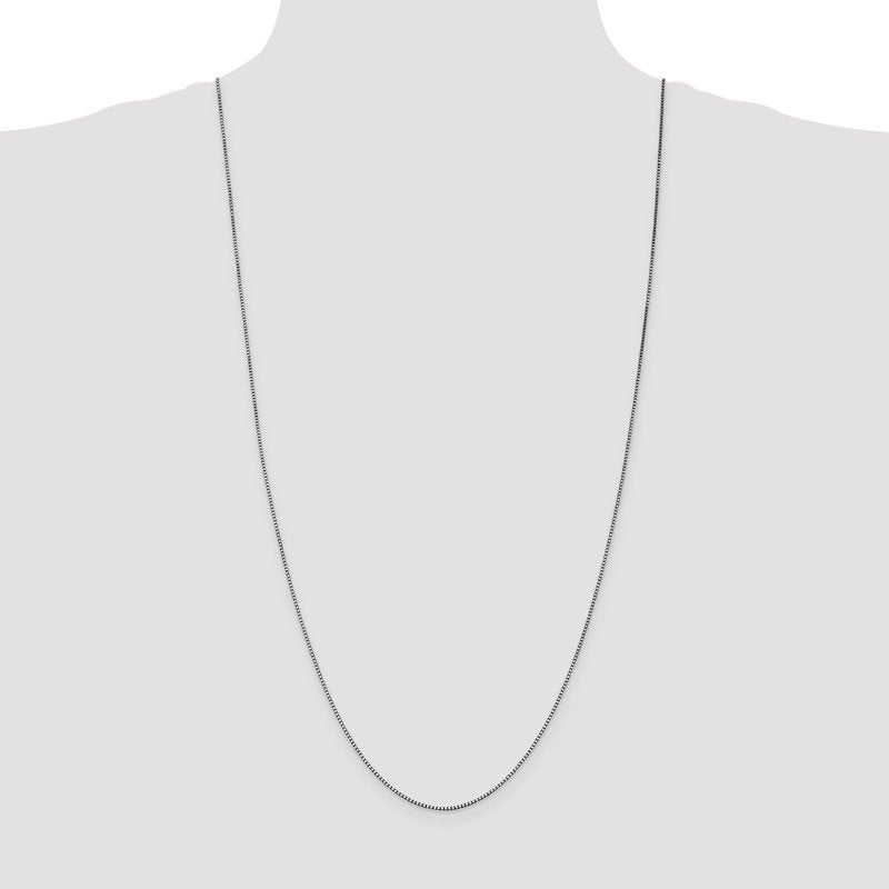 14K White Gold 26 inch 1.05mm Box with Lobster Clasp Chain