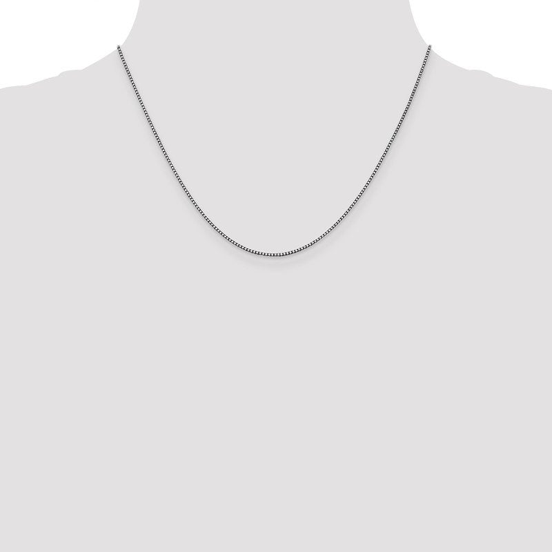 14K White Gold 26 inch 1.05mm Box with Lobster Clasp Chain