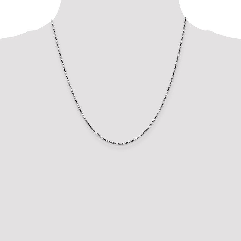 14K White Gold 26 inch 1.05mm Box with Lobster Clasp Chain