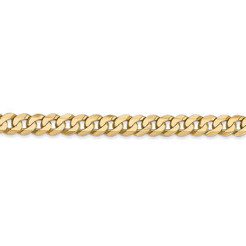 14K 26 inch 4.75mm Flat Beveled Curb with Lobster Clasp Chain