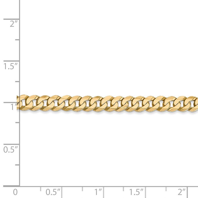 14K 26 inch 4.75mm Flat Beveled Curb with Lobster Clasp Chain