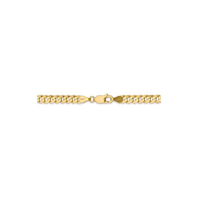 14K 26 inch 4.75mm Flat Beveled Curb with Lobster Clasp Chain
