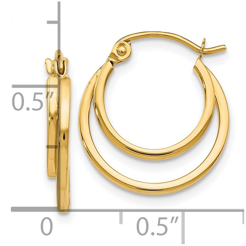 14K Polished Hinged Hoop Earrings