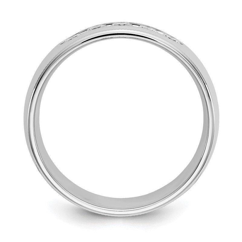 14K White Gold Men's 1/2 carat Lab Grown Diamond VS+ F+ Size 10.5 Complete Miligrain Band