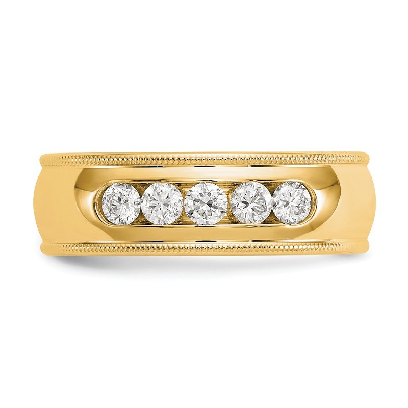 14K White Gold Men's 1/2 carat Lab Grown Diamond VS+ F+ Size 10.5 Complete Miligrain Band